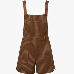 WeWoreWhat Slit Overall Short | Brown / XL